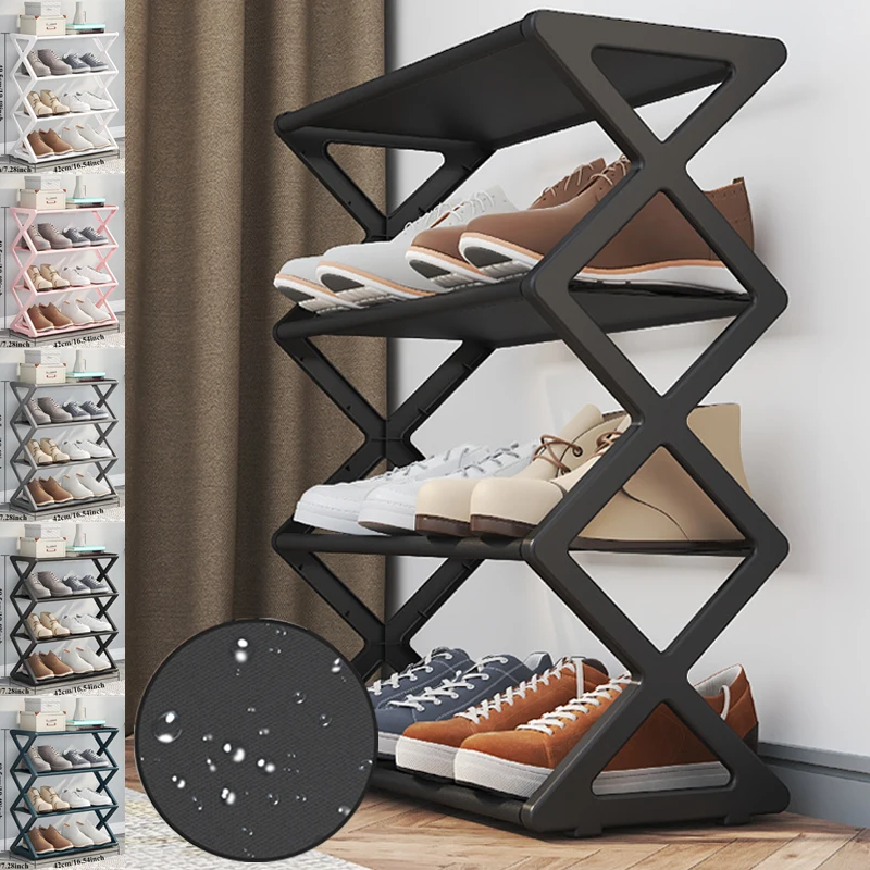 1PC Wielowarstwowa półka na buty 4 warstwy Prosta, pyłoszczelna szafka na buty Wielowarstwowe drzwi montażowe Organizer do akademika