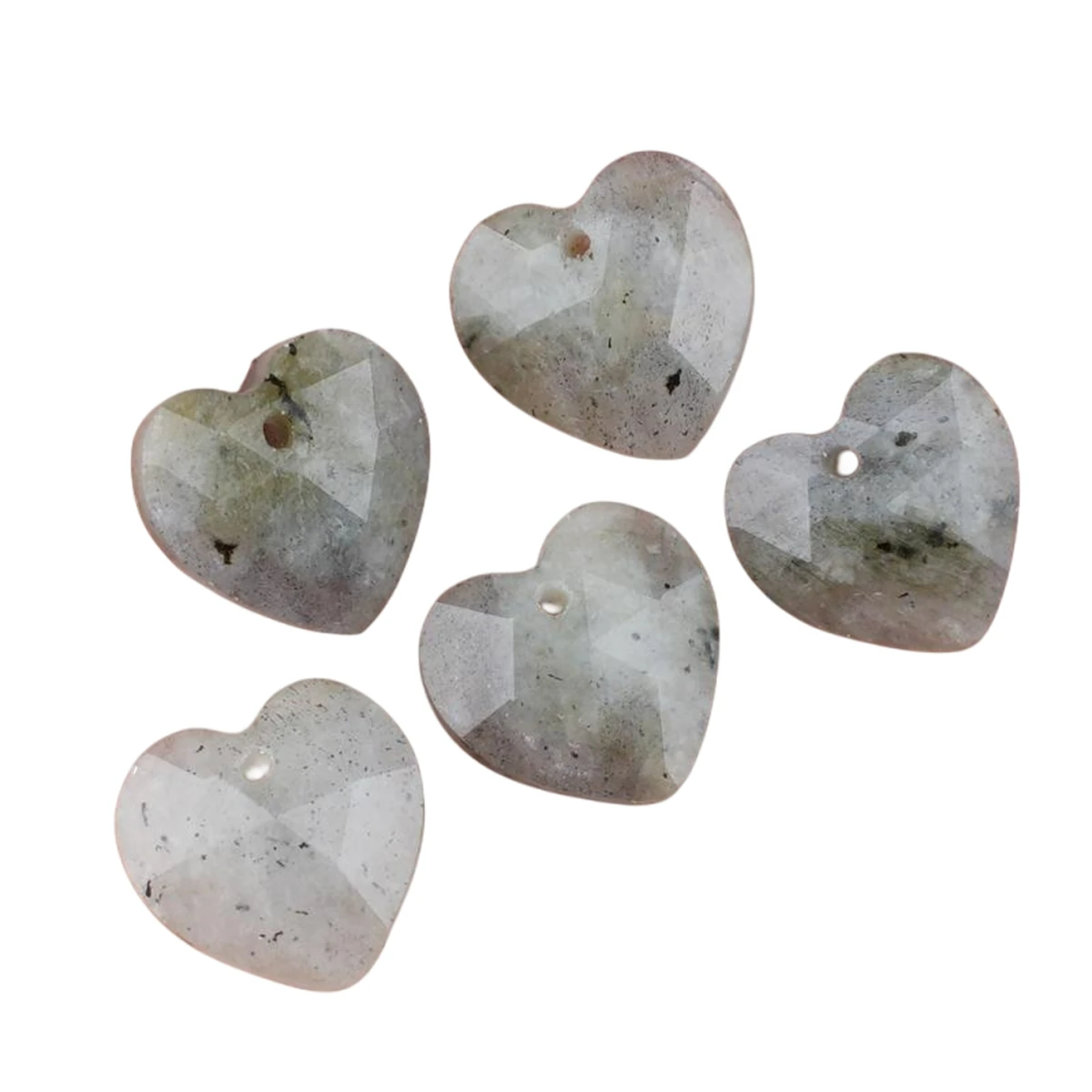 المبهر 13 مللي متر اللابرادوريت الأوجه القلب حجر الخرز 5 قطعة كريستال سحر ل الحب صنع المجوهرات الأوجه قلادة الأحجار الكريمة