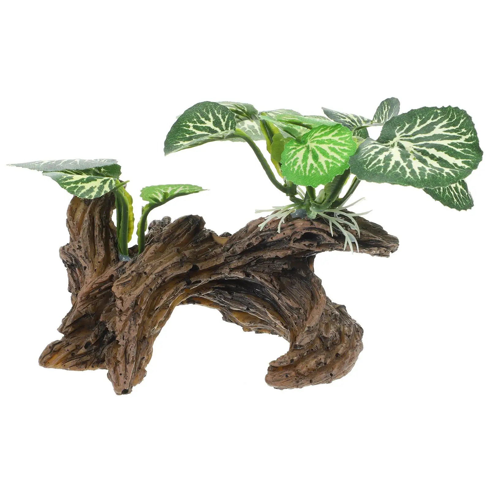 

1Pcs Reptile Tank Decorations Small Aquarium Fake Plants Vivid Color Reptile Supplies Pet Resting Relief Stress Fish