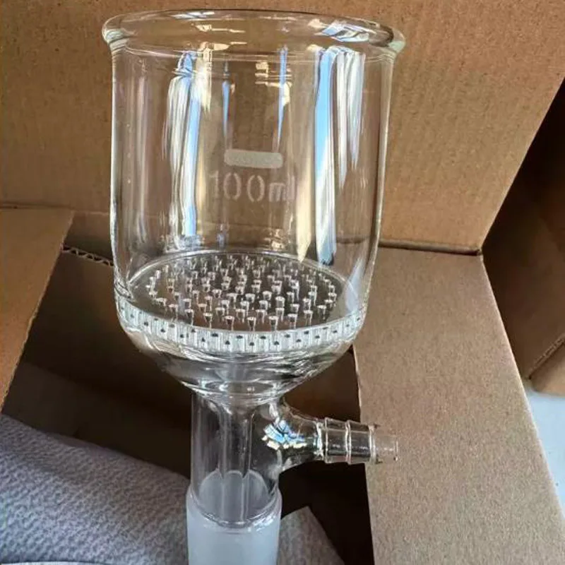 Lab Glass Suction Filter Funnel 24# with Glass Hole Filter Plate Various Sizes Available 35ml 60ml 100ml 150ml 250ml 500ml 1000m