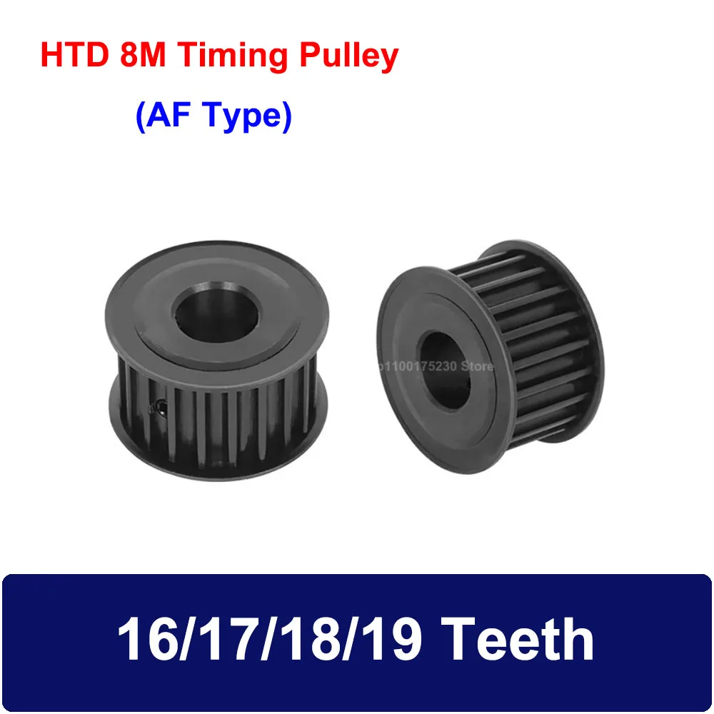 1PCS HTD 8M Timing Pulley 16/17/18/19 Teeth Width 27mm 32mm Black Steel Synchronous Belt Wheel Bore 8mm-20mm