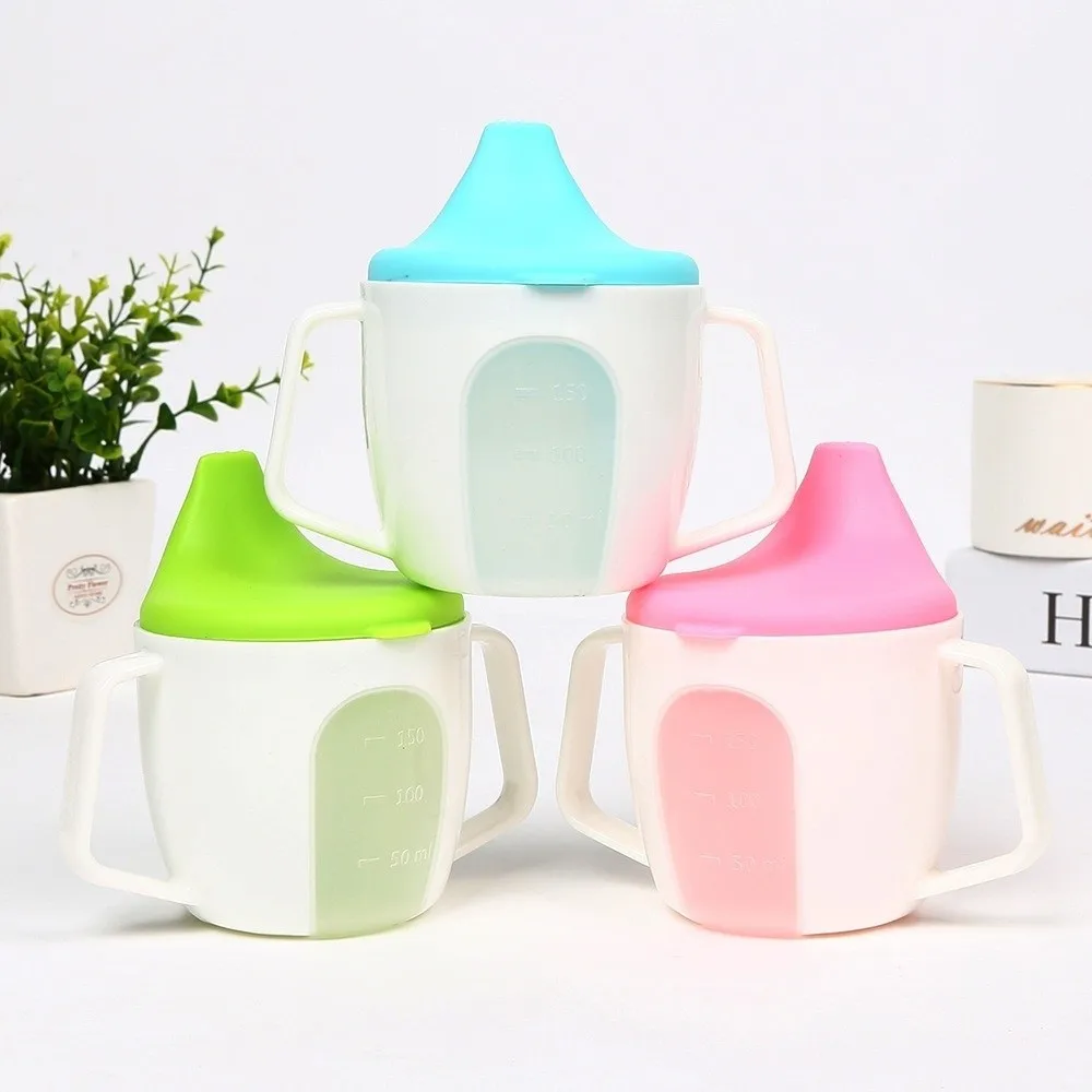 

Cute Portable Baby Feeding Bottle Leakproof 150ML Duckbill Cup with Scale with Handle Training Cup Baby Feeding