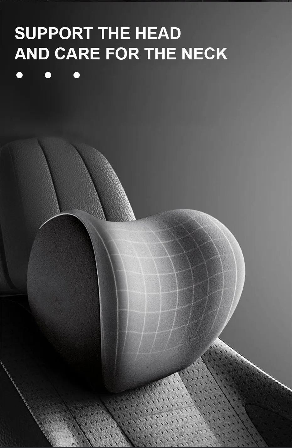 SEAMETAL Auto Kissen Innen Memory Foam Auto Kopfstütze Kissen Universal Auto Taille Kissen Schutz Kopf Hals Kissen Zubehör – Detail 4