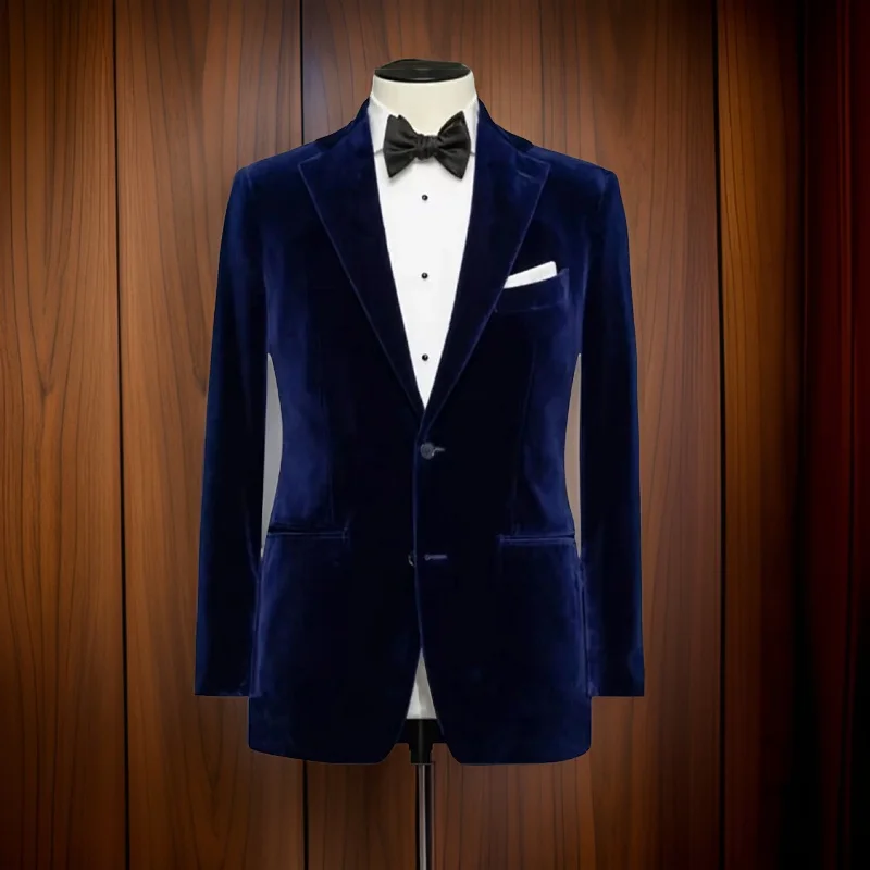 Velvet Blazer for Men Slim Fit 1 Pc Wedding Smoking Jacket with Notched Lapel Male Fashion Coat 2024