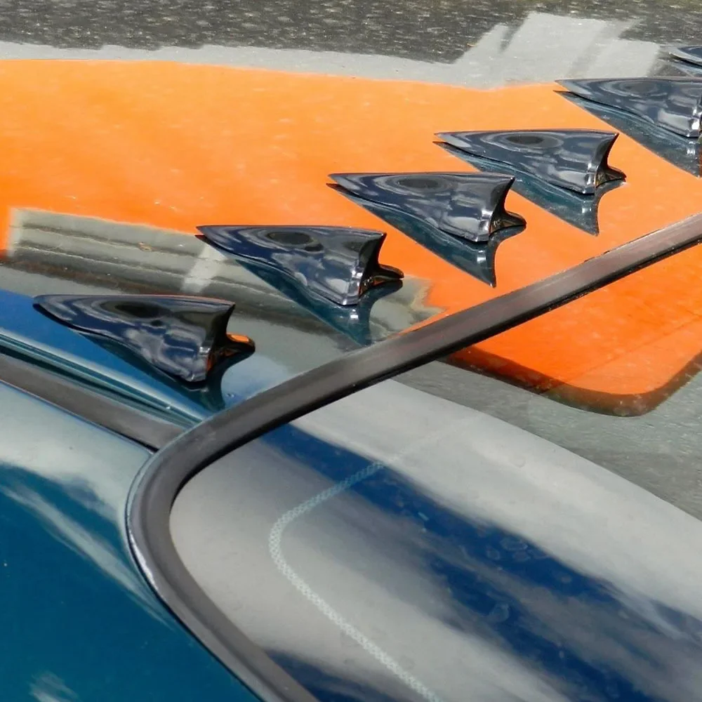 10Pcs Shark Fin Diffuser Vortex Generator Car Wing Roof Spoiler Bumper Universal