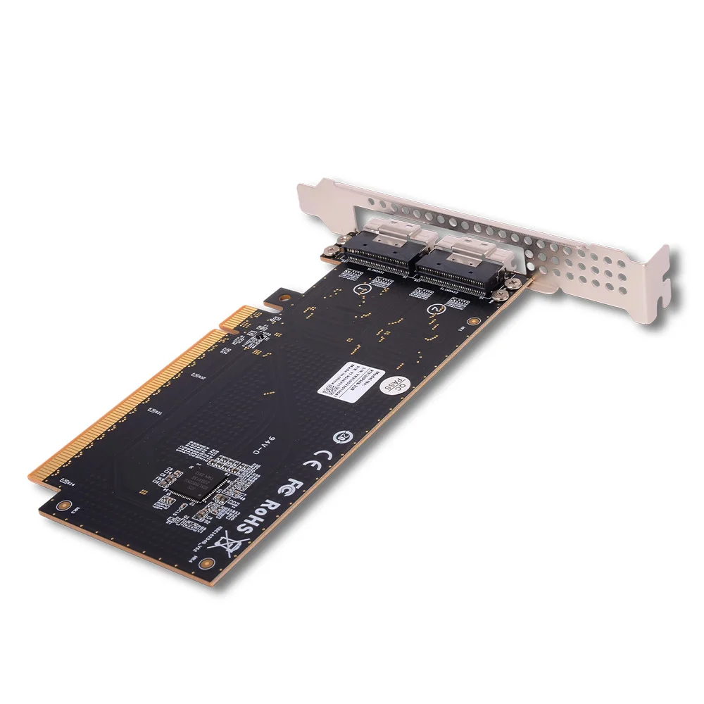 PCIe 4.0 5.0 16x إلى SlimSAS SFF8654 محول اللوحة الأم MCIO سبليت بطاقة عالية السرعة لفتحة واحدة GPU التوسع الخارجي X8/x16
