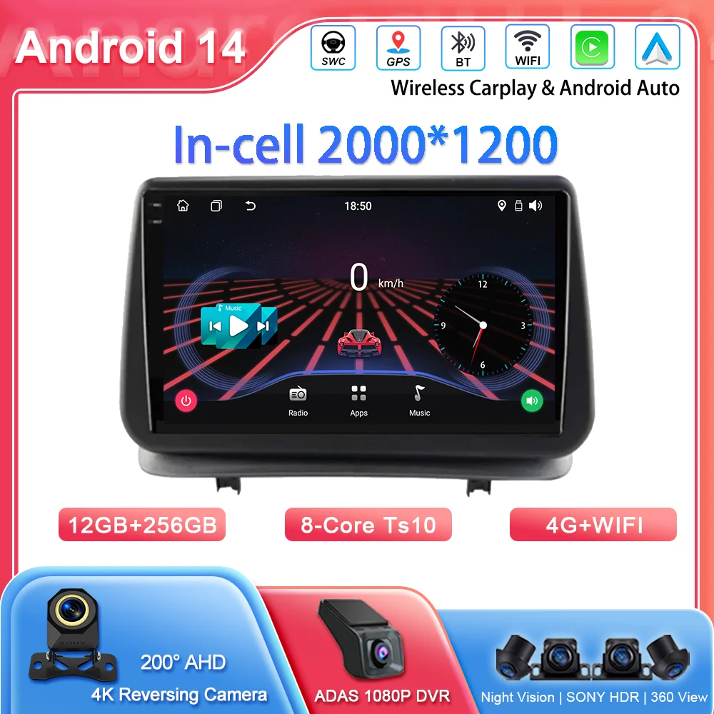 

Автомобильный DVD Android 14 для Renault Clio 3 CLIO 3 2005-2014, авторадио, стерео, мультимедийный видеоплеер, GPS-навигация, QLED-экран 2Din