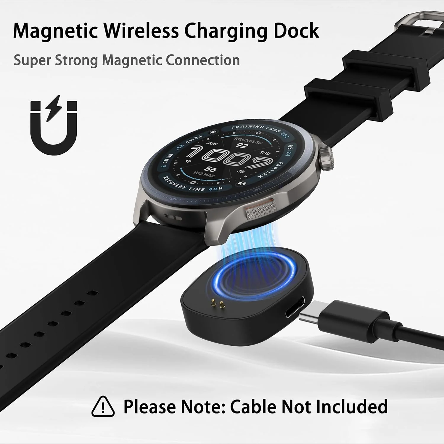 Conversor de carregador sem fio para amazfit balance 2, adaptador de carregamento/t-rex 3, substituição de base de carregamento para relógio inteligen