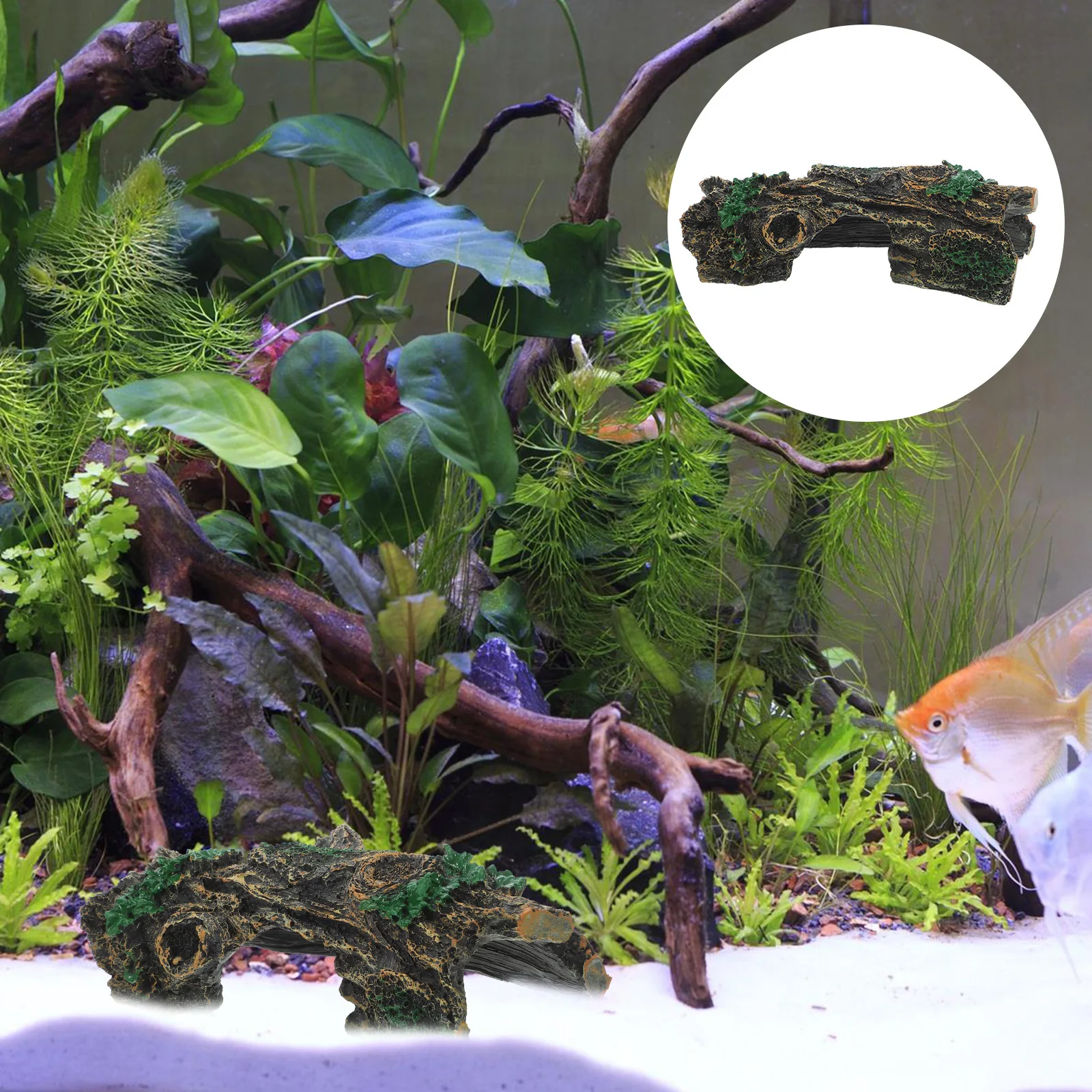 

Simulation Wood Climbing Reptile Hideout Resin Aquarium Terrarium Habitat Decor for Gecko Turtle Shelter