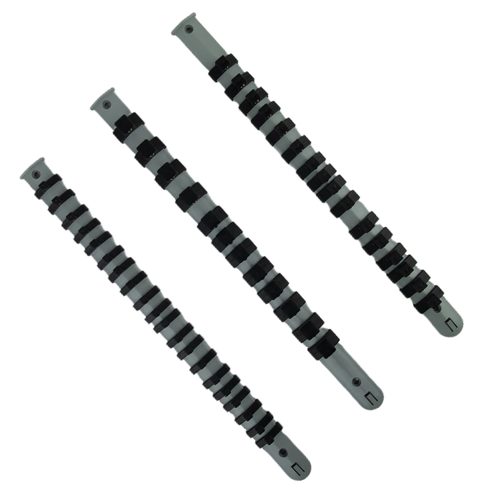 3 قطعة حامل السكك الحديدية المقبس التخزين المنظم 34 سنتيمتر/14 بوصة رمادي + أسود أدوات يدوية مصممة لتخزين مآخذ فضفاضة