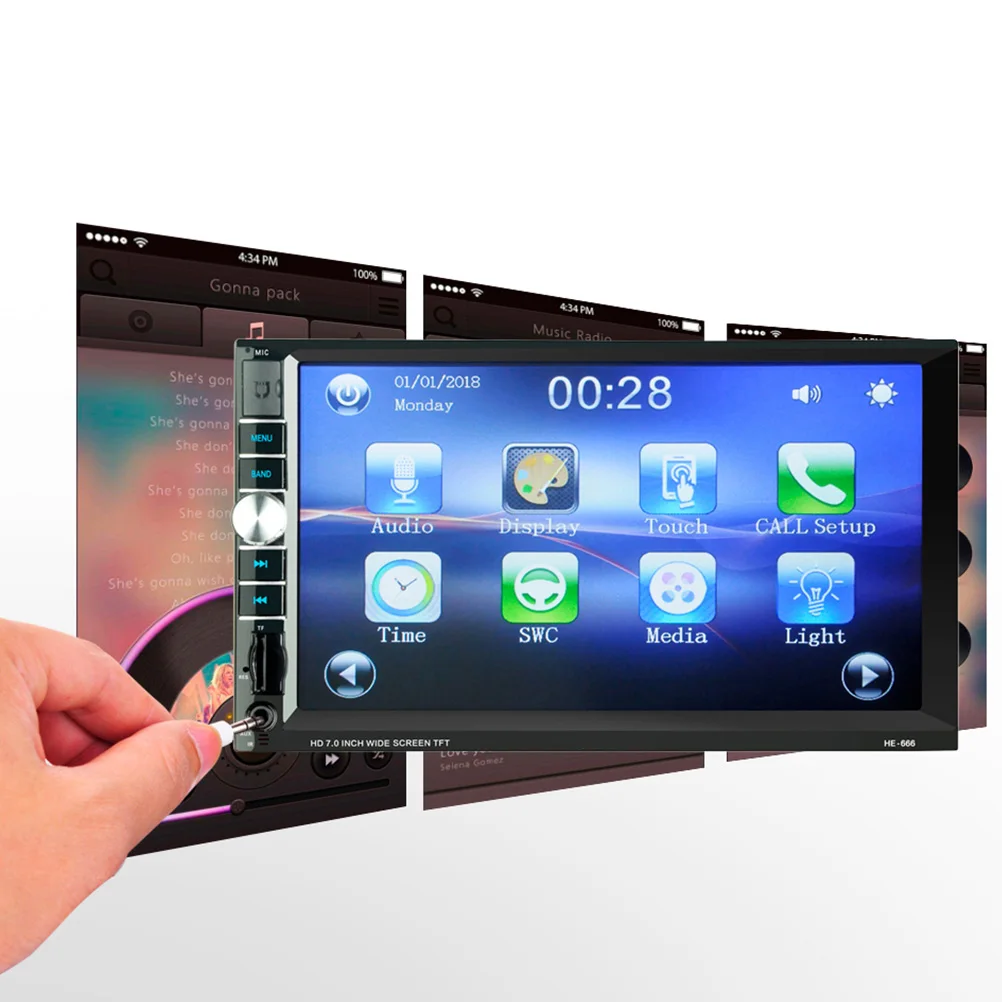 

7 Inch Mp5 Player Touch Screen Wireless Stereo Universal Rearview Camera Compatible Audio Video Player Smartphone