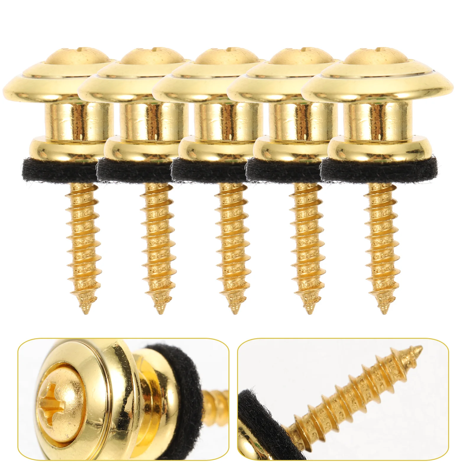 

5 Pcs Guitar Strap Nails Bass Lock Button Locking Acoustic Buttons Locks for Electric Retainer System Repair Kit