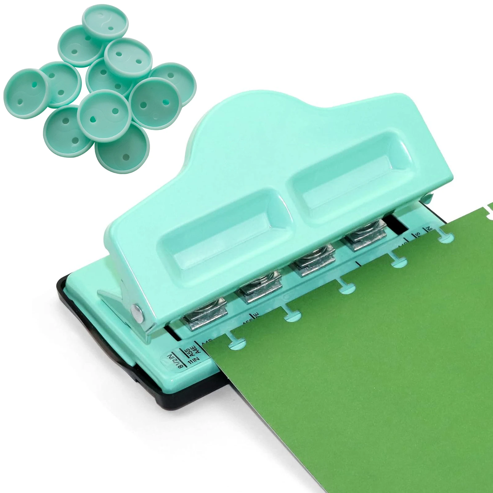 Mushroom Hole Punch, 4 Holes Mushroom Paper Puncher for Bound Planner, Green/Pink