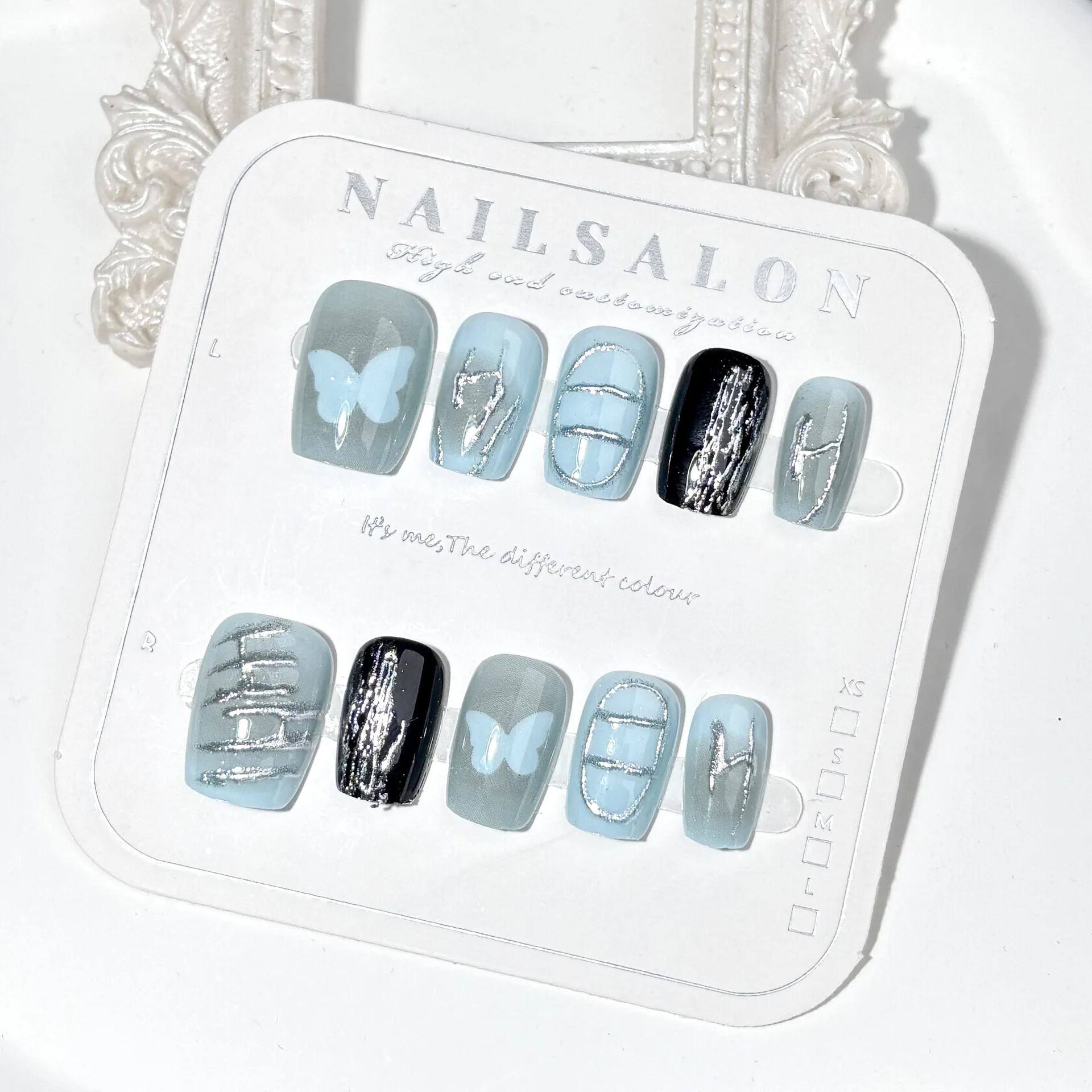 

24PCS Press on Nails Minimalist Style Ins Wearing Armor Handmade Korean Style Niche Spicy Girl Y2K Summer Short Nail Fake Nails