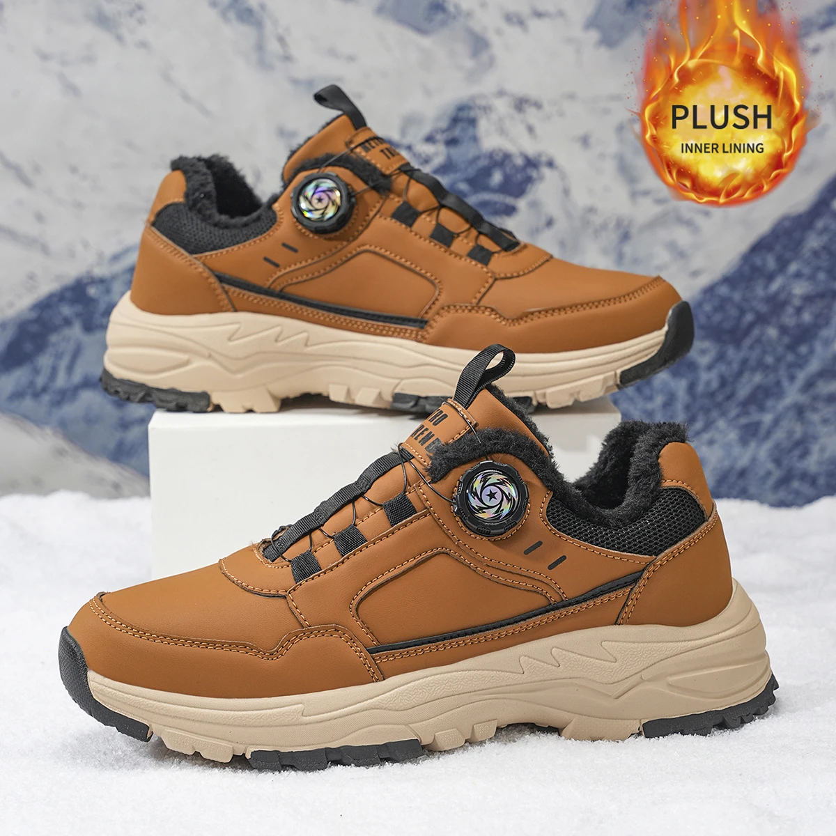 Herren-Sportschuhe in großen Größen mit Plüsch-Innenfutter, Outdoor-Wanderschuhe, bequeme, lässige, modische Trainingsschuhe für Paare – Detail 8