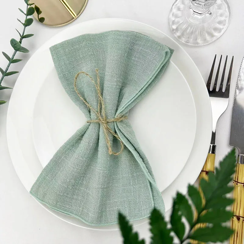 

6Pcs Dinner Cloth Napkins ,Gauze Napkins 100% Natural Soft Cotton,Washable Napkins Great for Weddings Decorative,Dinner Partie