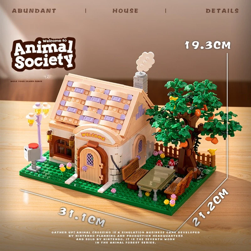 MOC Flower Tree House Building Blocks Set Animal Forest Vacation Cottage Hut Architecture Toys Adults Kids Birthday Holiday Gift