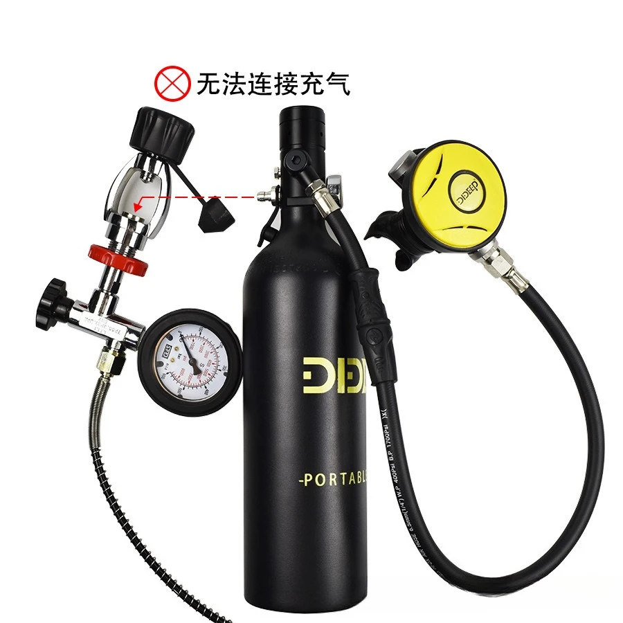 Adattatore DIDEEP testa giogo a connettore di gonfiaggio rapido da 8 mm per un facile gonfiaggio