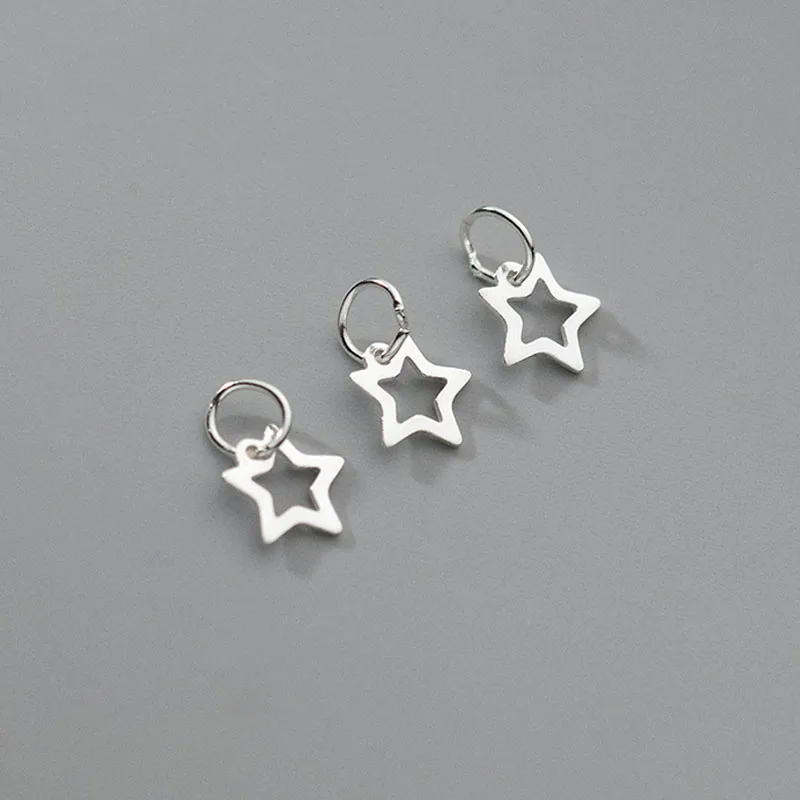 5pcs/Lot 925 Sterling Silver Hollow Small Star Charms Women Earrings Bracelets Necklace Dangle Pendants DIY Jewelry Findings