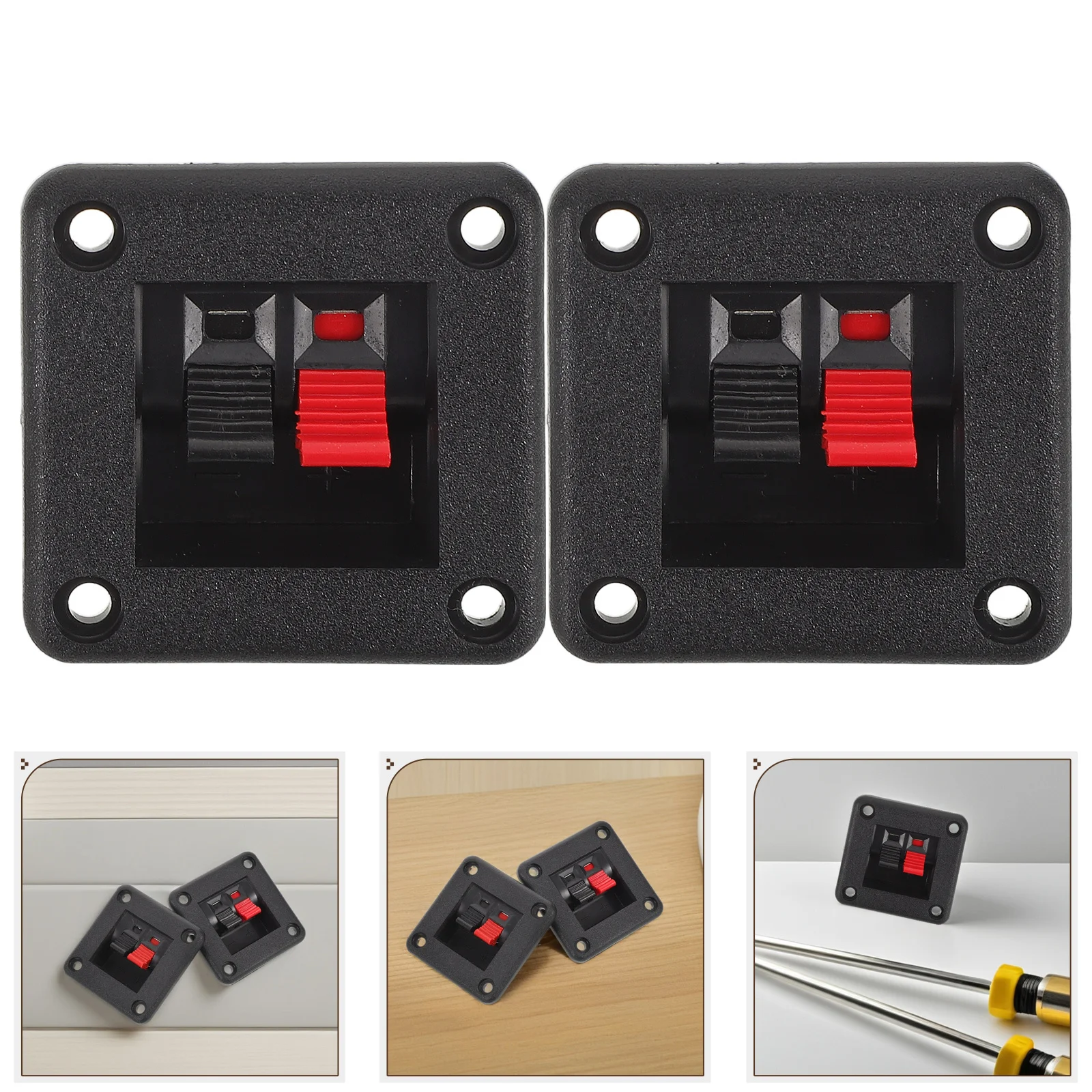 

12Pcs Speaker Box Terminal Cup Connector Clips for Desktop Speaker Cable Management Binding Post Audio Subwoofer