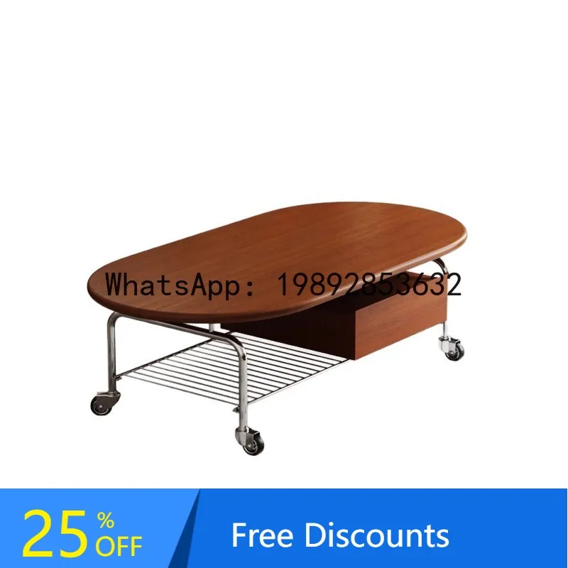 YFY Home Small Apartment Light Luxury High-End Feel  2025 New Model Living Room Minimalist Storage Vintage Style Coffee Table