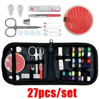 172/27pcs/set Sewing Kit with Threads Needles Scissors Tape Measure Buttons Storage Bag Portable Travel Sewing Box Tools 2