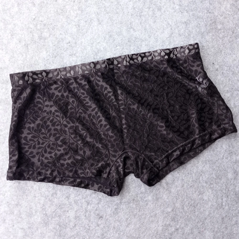 Sexy Men Transparent Underwear See Through Panties Male Sheer Boxer Briefs Ultra Thin Underpants Breathable Boxer Trunks