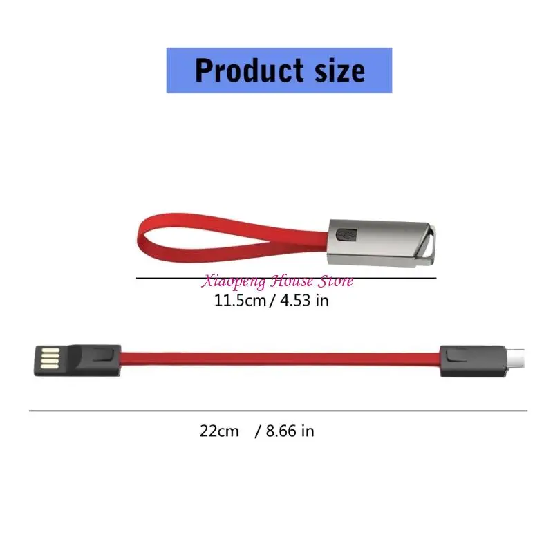 Creative USB to USB C Keyring Charging Wire Fast Sync Cord For Multiple Devices 77JC