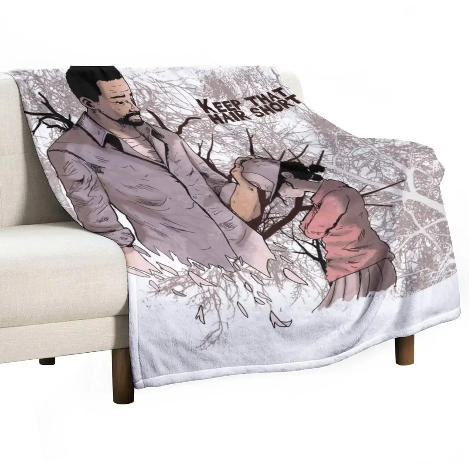 Walking Dead - Lee and Clementine Throw Blanket Soft Giant Sofa Summer Beddings Extra Large Throw Blankets