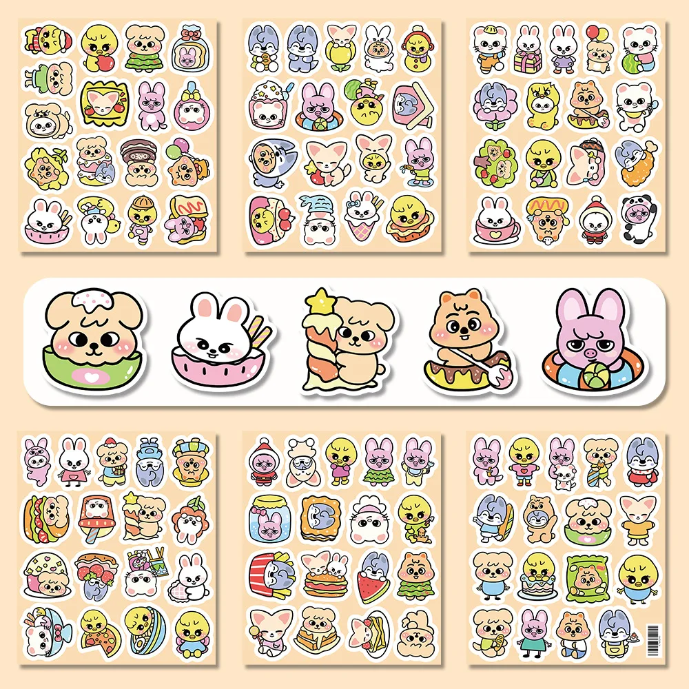 100 قطعة من ملصقات الرسوم المتحركة اللطيفة من SKZOO، ملصقات مجموعة الحيوانات، ملصقات تزيين جرافيتي للأطفال الضالة