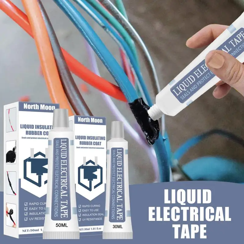 30/50ml Liquid Insulating Tape Repair Rubber Electrical Wire Cable Coat Fix Line Glue Wide Range Liquid Insulation Paste Tape