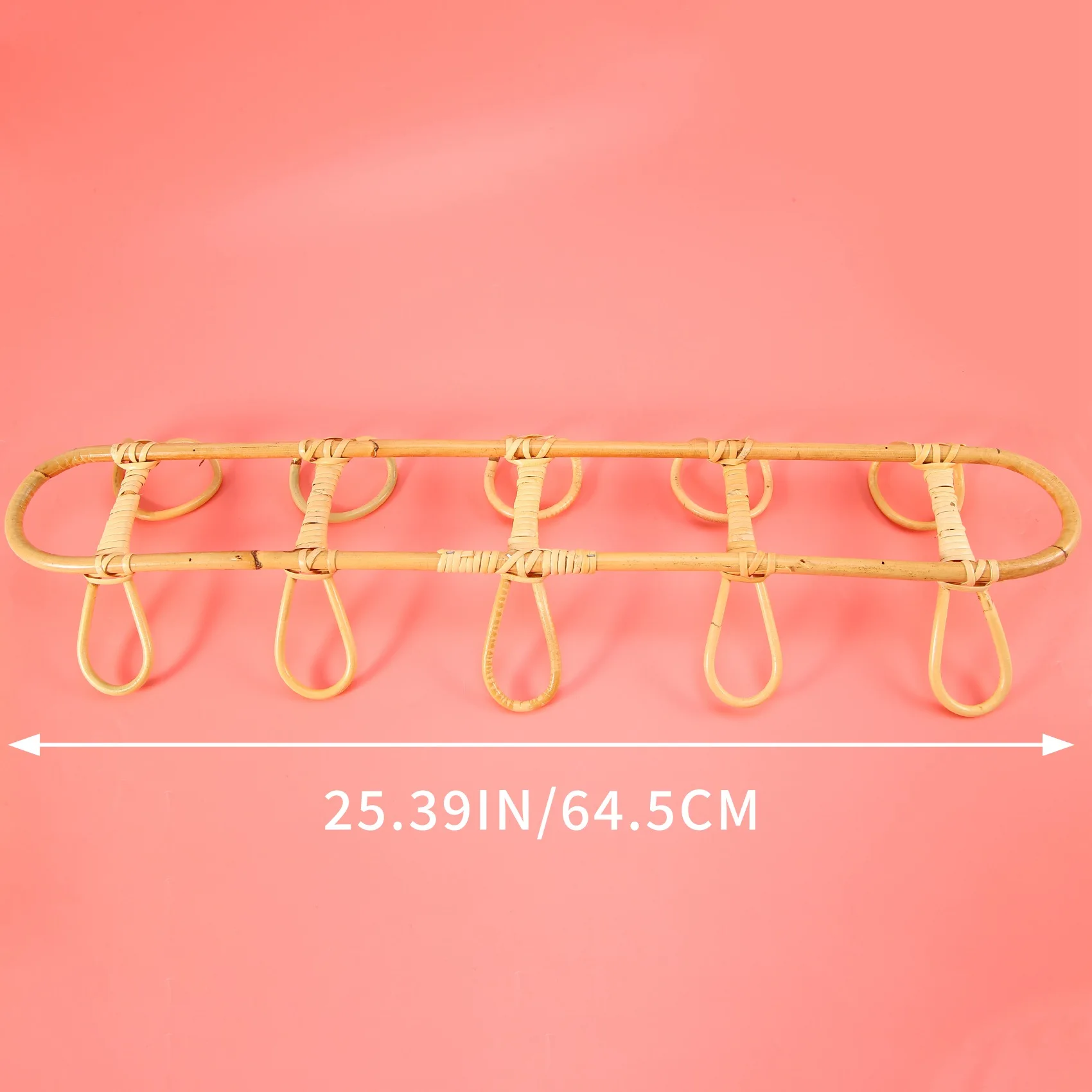 

AB09-Large Rattan Wall Hooks Clothes Hat Hanging Hook Crochet Cloth Holder Organizer Hangers Decor For Home Decor