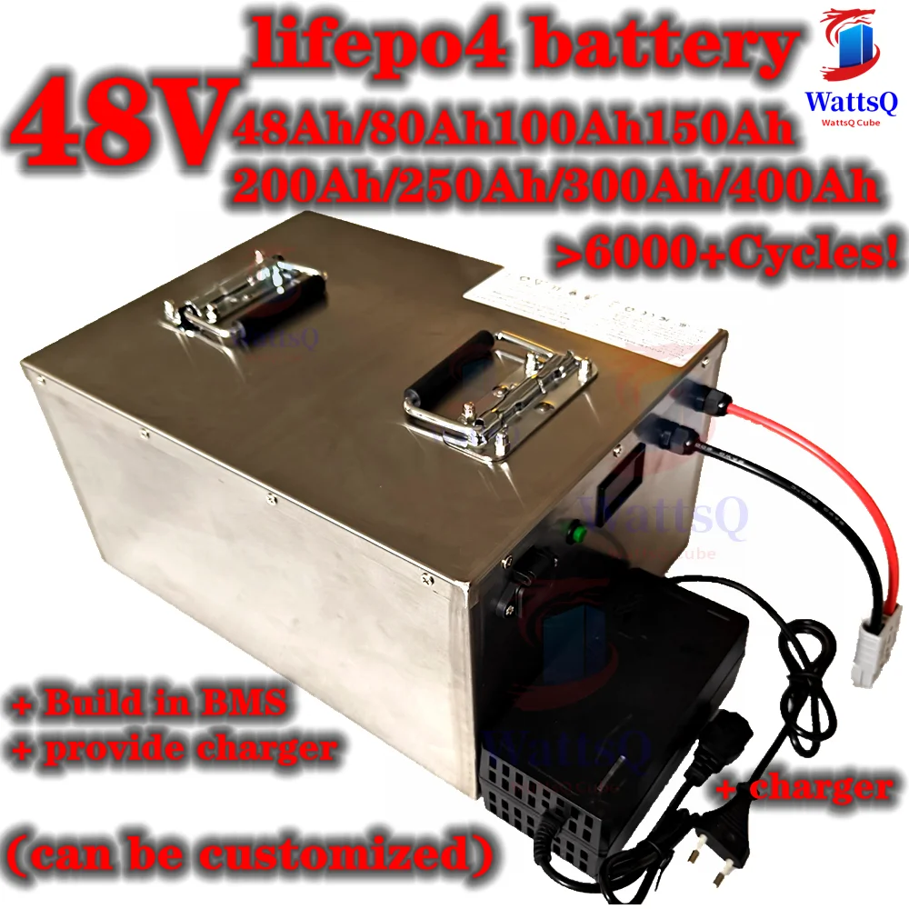 48v 400AH lifepo4 golf cart battery 40AH 80AH 100AH 150AH 200AH 250AH 300AH for Solar Energy Storage Motorhome Hybrid Car