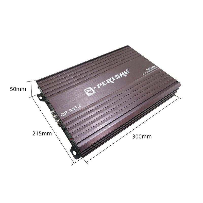 7800W 4Ch Car Audio Amplifer with Aluminum casing High heat dissipation Nickel-plated terminal Safety copper fuse good capacitor
