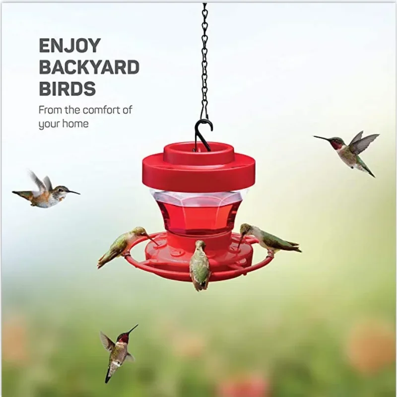 

Plastic Hummingbird Feeder For Outdoor 480 Wild Bird Feeder 3 Feeding Ports Iron Hook Hanging for Garden Tree Yard Outside