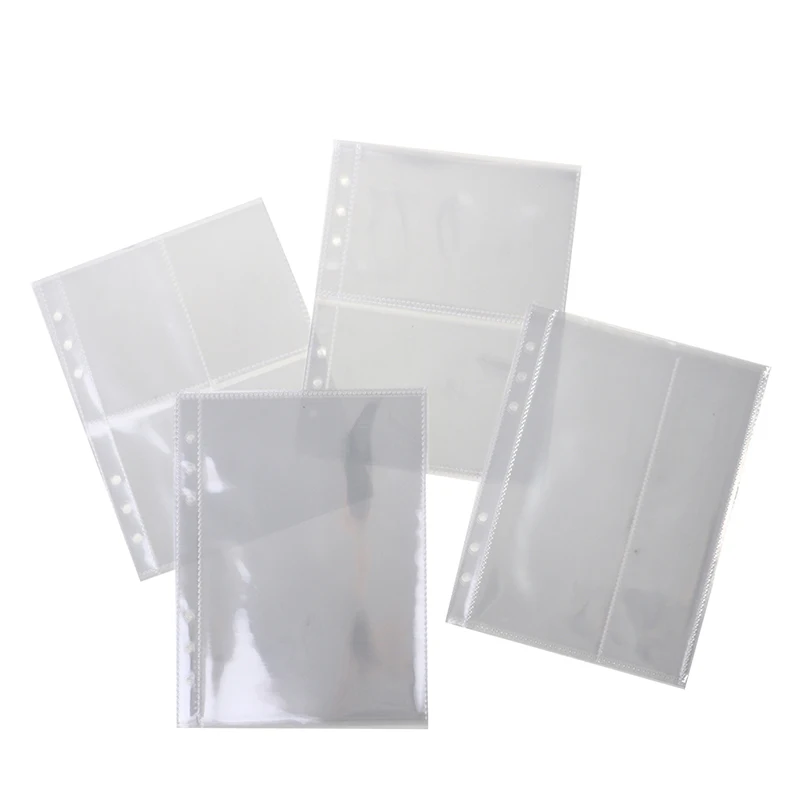 10pcs Standard Clear Plastic Photo Album Transparent A5 Binder Refill Sleeves