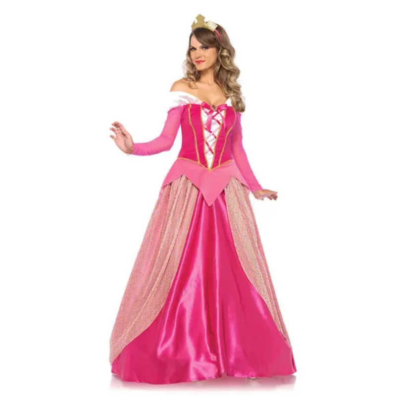 

Pink Long Sleeve Aurora Sleeping Beauty Princess Dresses Halloween Cosplay Sleeping Beauty Princess Aurora plays Costume