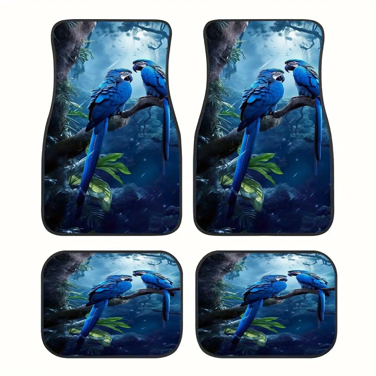 4pcs, Car Floor Mats Car Foot Mats, Cute Parrot Print Car Foot Mats - Universal Fit For Most Cars, Holiday Gift. Protect Your Ca