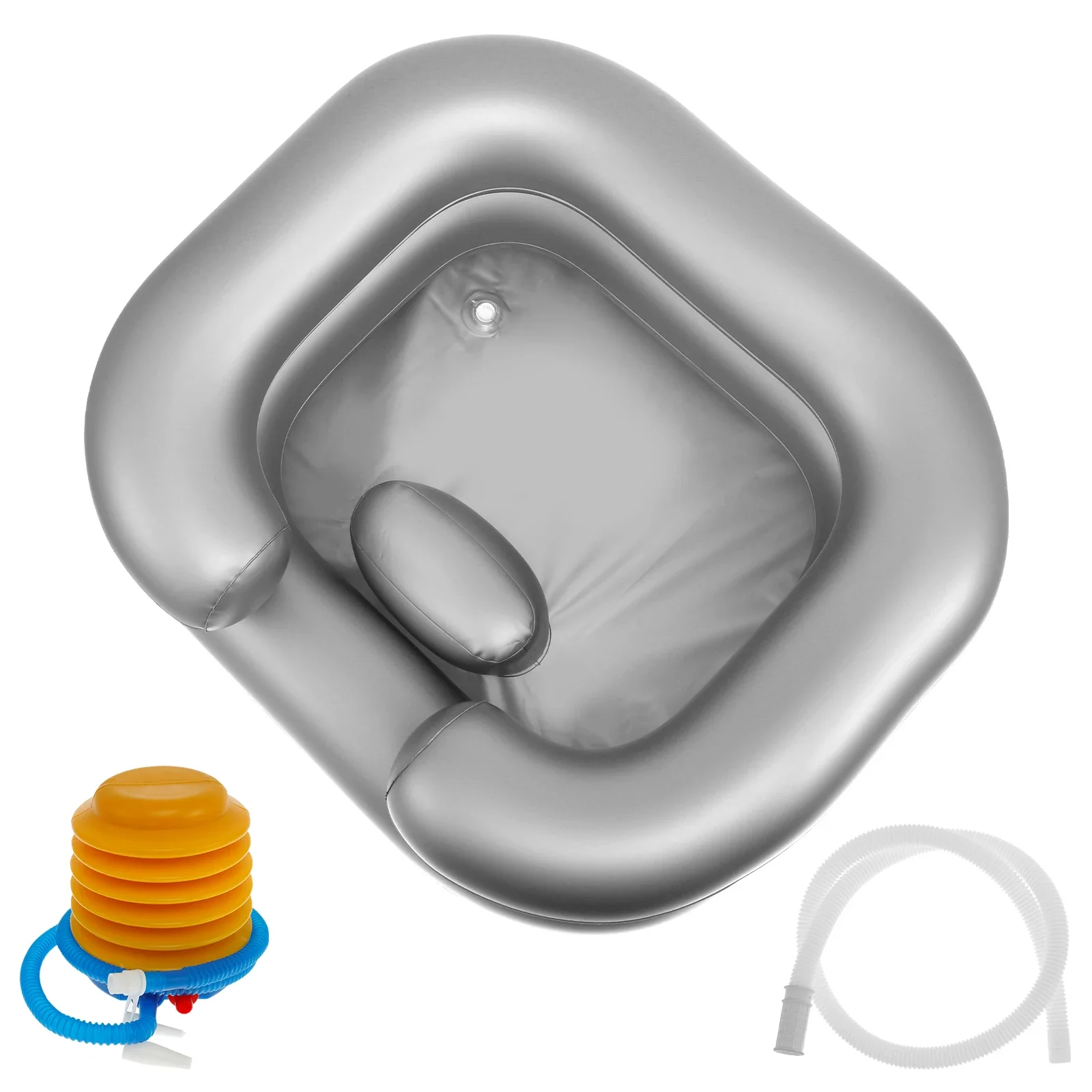 

Надувная раковина для мытья волос с поддержкой головы и шеи, сливной шланг, складная портативная надувная раковина для шампуня для пожилых людей с ограниченными возможностями