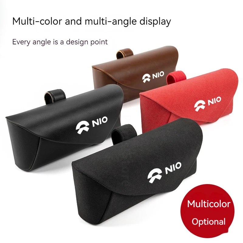 For Nio ET5 ET5T ES6 ET7 ES7 ES8 EC6 EC7 EC8Automobile Sun viewer suede and leather glasses case universal