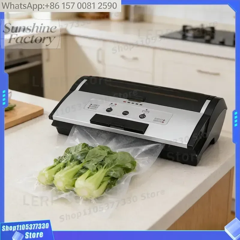 Compact Automatic Vacuum Sealer Machine Household Food Saver Dry & Wet Vacuum Packing for Small Kitchen