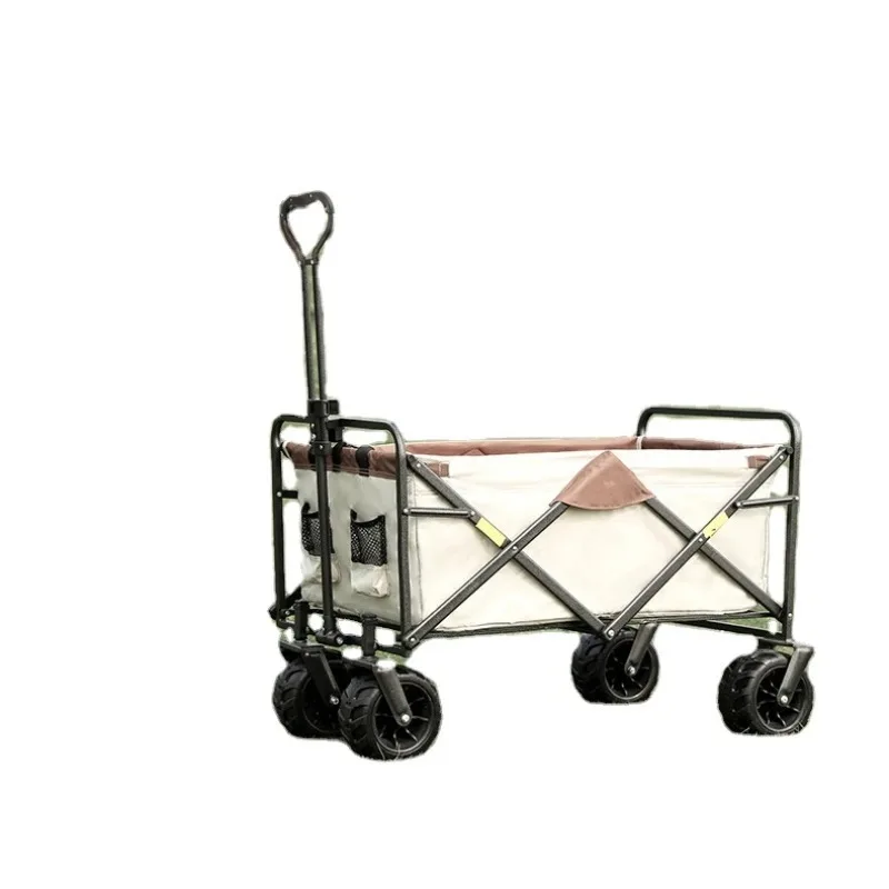 

Новинка 2023, садовая складная портативная складная коляска для кемпинга, пляжа, складная коляска-фургон с регулируемой ручкой