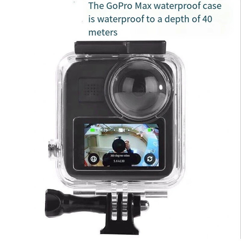 สําหรับ Gopro Max กันน้ําดําน้ําตัวเรือนสําหรับ Go Pro 360 กล้อง Panoramic Dive Case ตามที่แสดง 1 ชิ้น