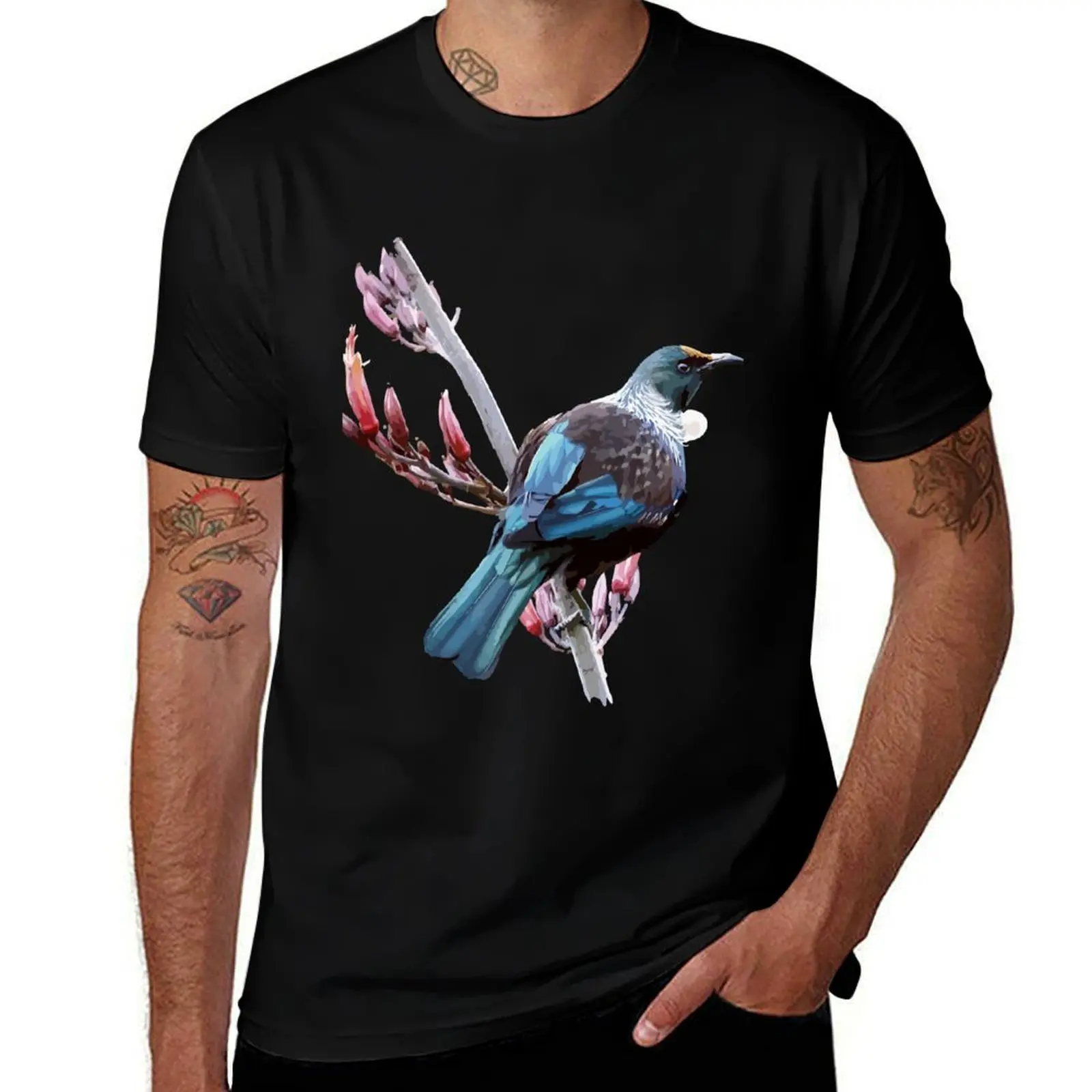 Camiseta de Nueva Zelanda Tui, camisetas con estampado personalizado para hombre, camisetas de anime ajustadas, camiseta de gran tamaño