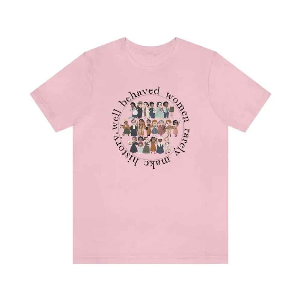 تي شيرت نسائي ذو سلوك جيد نادرًا يصنع تاريخًا، تي شيرت معلم الدراسات الاجتماعية، تي شيرت نسائي صيفي قطني بأكمام قصيرة #3