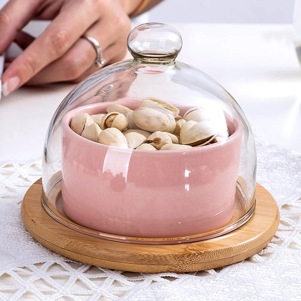 

Breakfast Bowl Ceramic Bowls Pudding Salad Covered Lids Hotel Dessert Storage Display Compact Lightweight Versatile