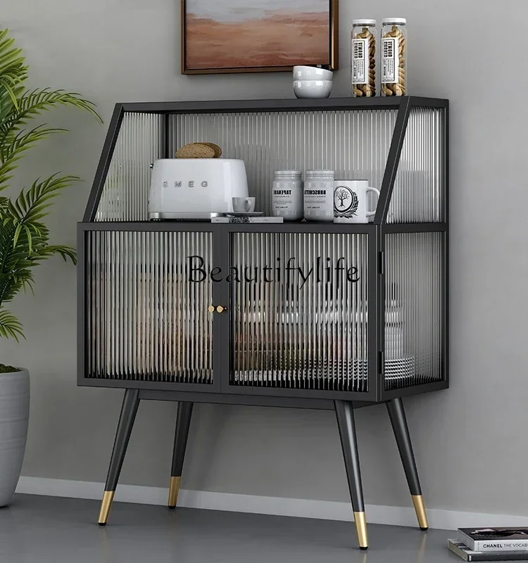 Q S Glass Sideboard Cabinet Modern Minimalist Wall Shelf Cupboard
