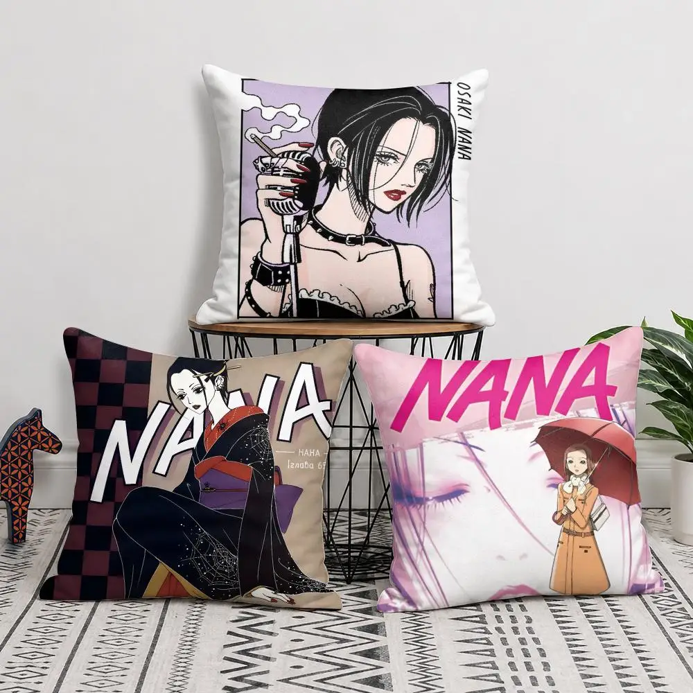 Arrival N-Nana Anime Cushion Cover Soft Short Plush Double-Sided Printing Home Decor Machine Washable Pillow Case Gift