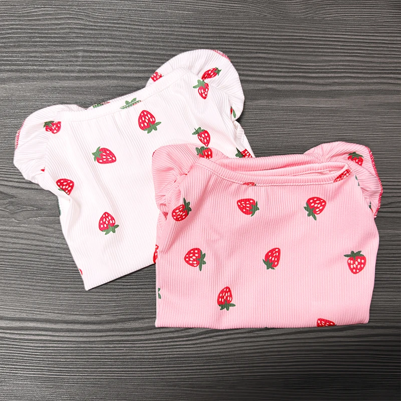 Cute Lace Strawberry Dogs Clothes Skirt Pet Teddy Summer Clothes Schoner Breathable Clothes Puppy Fruit Vest Dog Accessories