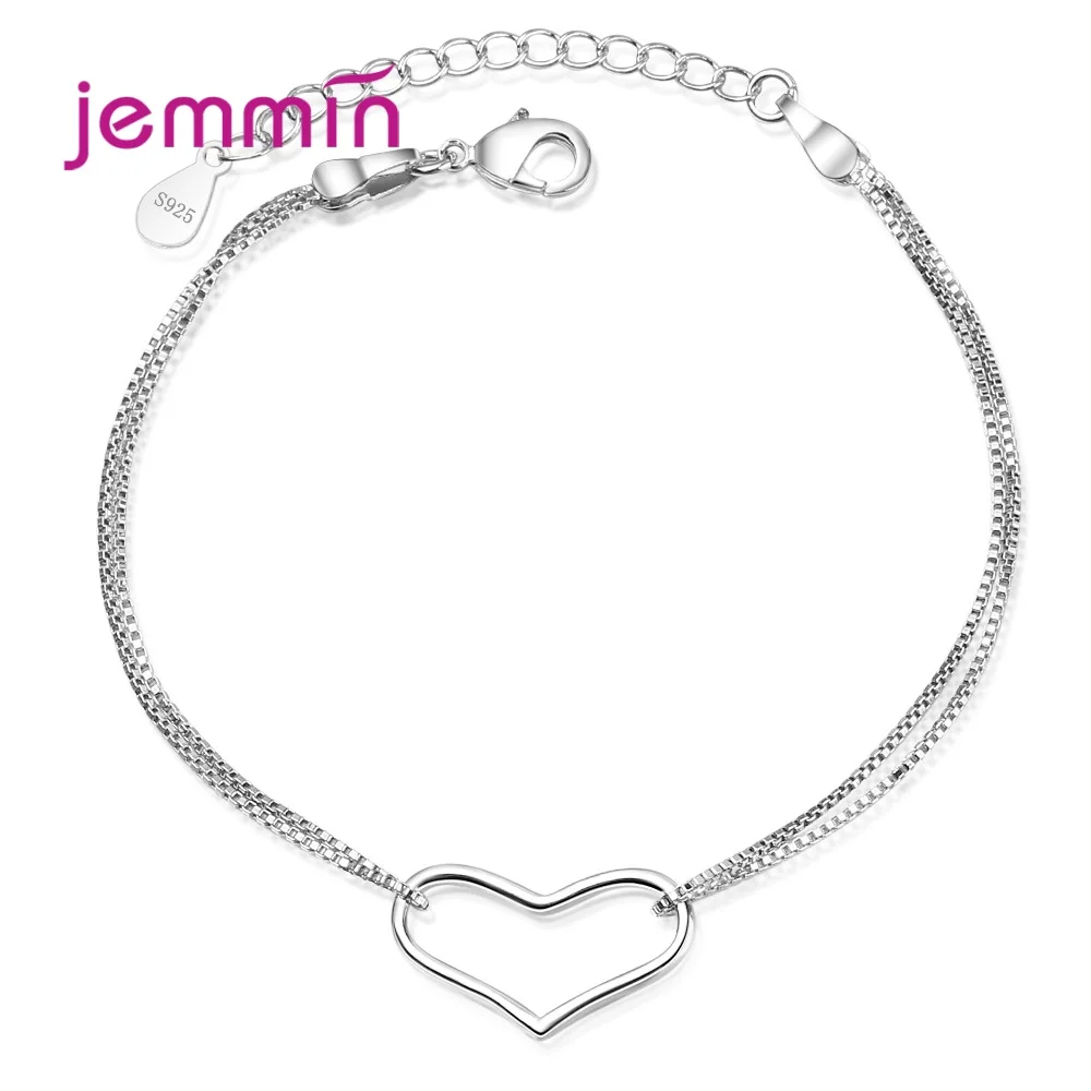 New Hot 925 Sterling Silver Charm Bracelets Trendy Heart Design High Quality Best Gift For Women Girls Party Appointment